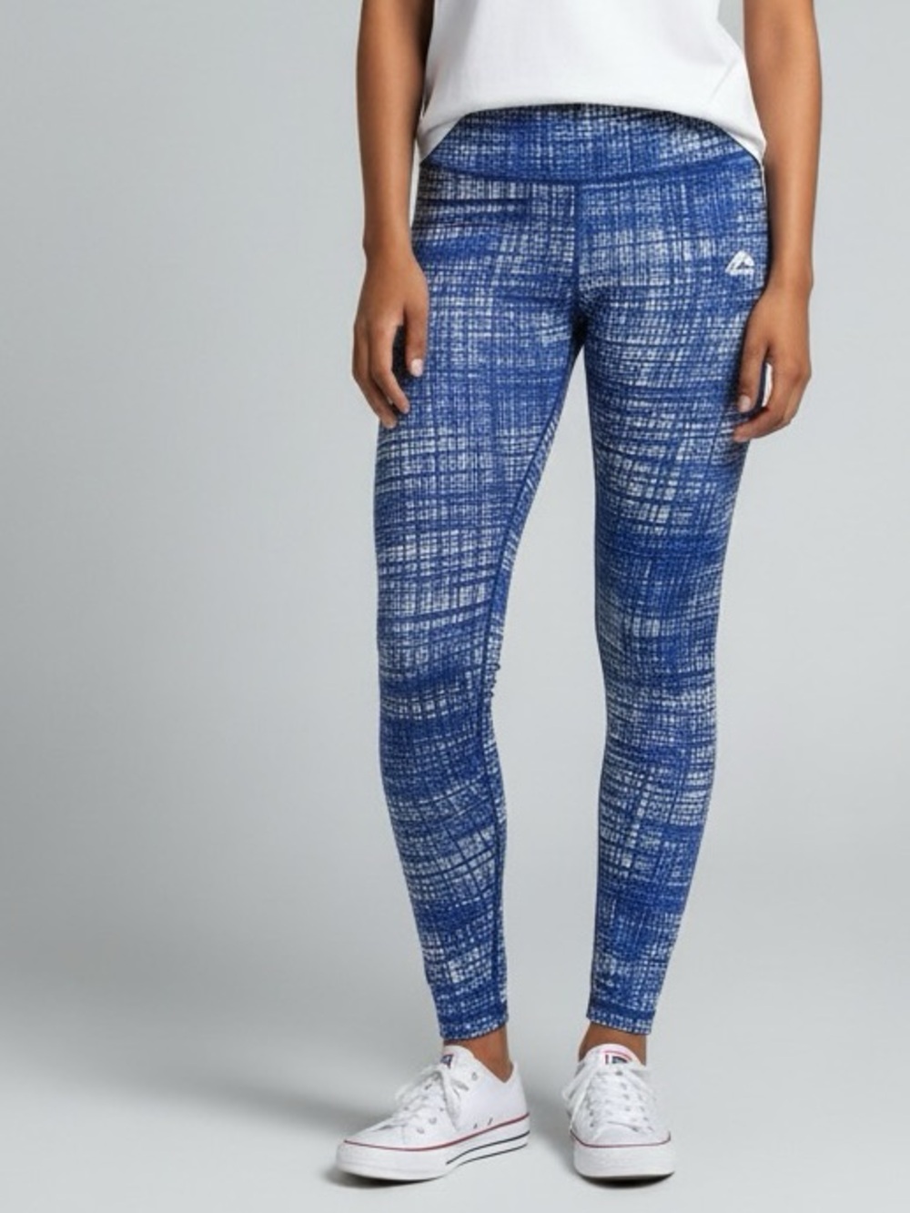 RBX Women’s Blue Printed Athletic Workout Capris - Performance Leggings - Size L